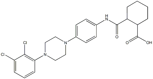 2-({4-[4-(2,3-dichlorophenyl)-1-piperazinyl]anilino}carbonyl)cyclohexanecarboxylic acid Structure