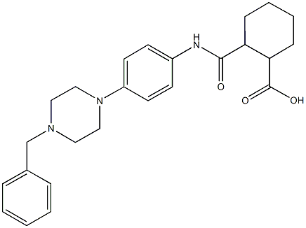 2-{[4-(4-benzyl-1-piperazinyl)anilino]carbonyl}cyclohexanecarboxylic acid Structure