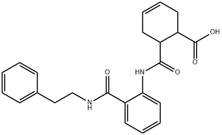 6-[(2-{[(2-phenylethyl)amino]carbonyl}anilino)carbonyl]-3-cyclohexene-1-carboxylicacid Struktur