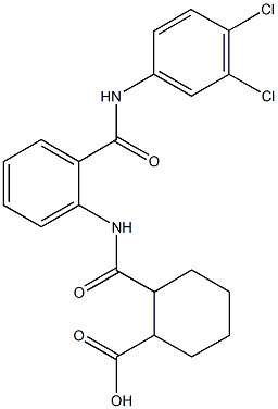 2-({2-[(3,4-dichloroanilino)carbonyl]anilino}carbonyl)cyclohexanecarboxylic acid Struktur
