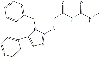 N-({[4-benzyl-5-(4-pyridinyl)-4H-1,2,4-triazol-3-yl]sulfanyl}acetyl)-N'-methylurea Structure