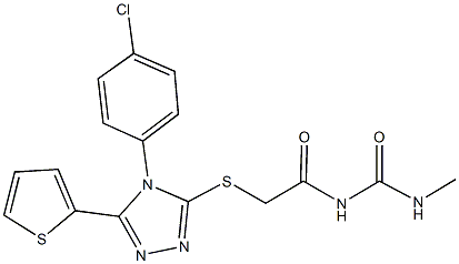 N-({[4-(4-chlorophenyl)-5-(2-thienyl)-4H-1,2,4-triazol-3-yl]sulfanyl}acetyl)-N'-methylurea Struktur