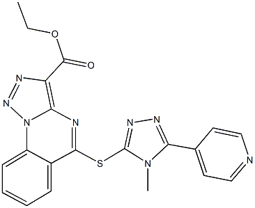 ethyl 5-{[4-methyl-5-(4-pyridinyl)-4H-1,2,4-triazol-3-yl]sulfanyl}[1,2,3]triazolo[1,5-a]quinazoline-3-carboxylate Struktur