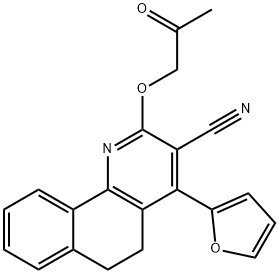 4-(2-furyl)-2-(2-oxopropoxy)-5,6-dihydrobenzo[h]quinoline-3-carbonitrile 化学構造式