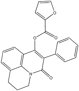 5-oxo-6-phenyl-2,3-dihydro-1H,5H-pyrido[3,2,1-ij]quinolin-7-yl 2-furoate 结构式