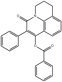 5-oxo-6-phenyl-2,3-dihydro-1H,5H-pyrido[3,2,1-ij]quinolin-7-yl benzoate Struktur