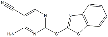 4-amino-2-(1,3-benzothiazol-2-ylsulfanyl)-5-pyrimidinecarbonitrile 结构式