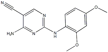 4-amino-2-(2,4-dimethoxyanilino)-5-pyrimidinecarbonitrile Structure