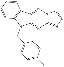 10-(4-fluorobenzyl)-10H-[1,2,4]triazolo[4',3':2,3][1,2,4]triazino[5,6-b]indole 化学構造式