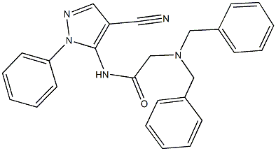 N-(4-cyano-1-phenyl-1H-pyrazol-5-yl)-2-(dibenzylamino)acetamide 化学構造式