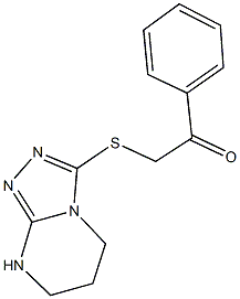 1-phenyl-2-(5,6,7,8-tetrahydro[1,2,4]triazolo[4,3-a]pyrimidin-3-ylsulfanyl)ethanone Struktur