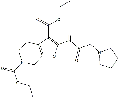 diethyl 2-[(1-pyrrolidinylacetyl)amino]-4,7-dihydrothieno[2,3-c]pyridine-3,6(5H)-dicarboxylate,724704-00-1,结构式