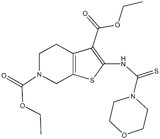 diethyl 2-[(4-morpholinylcarbothioyl)amino]-4,7-dihydrothieno[2,3-c]pyridine-3,6(5H)-dicarboxylate 结构式