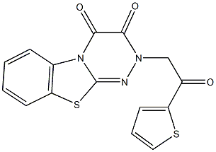 2-[2-oxo-2-(2-thienyl)ethyl]-2H-[1,2,4]triazino[3,4-b][1,3]benzothiazole-3,4-dione Struktur