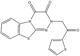 2-[2-oxo-2-(2-thienyl)ethyl]-2H-[1,2,4]triazino[3,4-b][1,3]benzothiazole-3,4-dione Structure