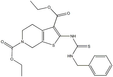 diethyl 2-{[(benzylamino)carbothioyl]amino}-4,7-dihydrothieno[2,3-c]pyridine-3,6(5H)-dicarboxylate,724709-16-4,结构式