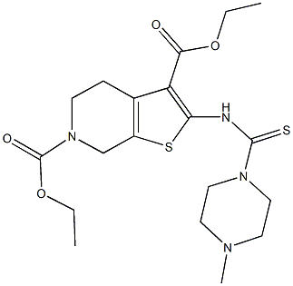 diethyl 2-{[(4-methyl-1-piperazinyl)carbothioyl]amino}-4,7-dihydrothieno[2,3-c]pyridine-3,6(5H)-dicarboxylate Structure