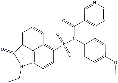 1-ethyl-N-(4-methoxyphenyl)-2-oxo-N-(3-pyridinylcarbonyl)-1,2-dihydrobenzo[cd]indole-6-sulfonamide|