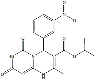 isopropyl 4-{3-nitrophenyl}-2-methyl-6,8-dioxo-1,6,7,8-tetrahydro-4H-pyrimido[1,6-a]pyrimidine-3-carboxylate 化学構造式