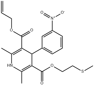 3-allyl 5-[2-(methylsulfanyl)ethyl] 4-{3-nitrophenyl}-2,6-dimethyl-1,4-dihydro-3,5-pyridinedicarboxylate,724737-10-4,结构式