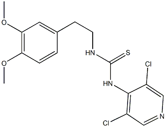 N-(3,5-dichloro-4-pyridinyl)-N'-[2-(3,4-dimethoxyphenyl)ethyl]thiourea Struktur