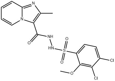 3,4-dichloro-2-methoxy-N'-[(2-methylimidazo[1,2-a]pyridin-3-yl)carbonyl]benzenesulfonohydrazide Structure