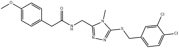 N-({5-[(3,4-dichlorobenzyl)sulfanyl]-4-methyl-4H-1,2,4-triazol-3-yl}methyl)-2-(4-methoxyphenyl)acetamide Structure