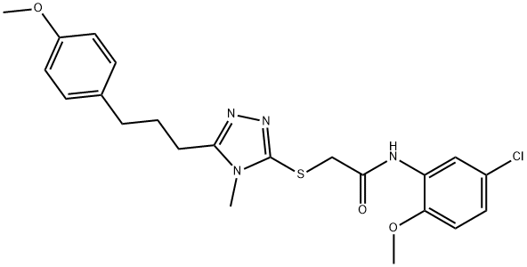 N-(5-chloro-2-methoxyphenyl)-2-({5-[3-(4-methoxyphenyl)propyl]-4-methyl-4H-1,2,4-triazol-3-yl}sulfanyl)acetamide Structure