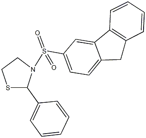 3-(9H-fluoren-3-ylsulfonyl)-2-phenyl-1,3-thiazolidine,724739-16-6,结构式