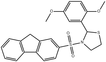 2-(2,5-dimethoxyphenyl)-3-(9H-fluoren-2-ylsulfonyl)-1,3-thiazolidine 化学構造式