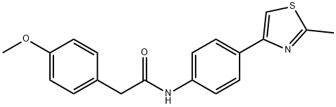 2-(4-methoxyphenyl)-N-[4-(2-methyl-1,3-thiazol-4-yl)phenyl]acetamide 结构式