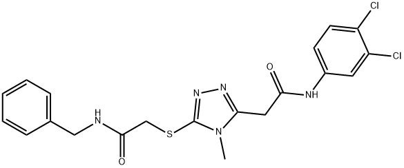 2-(5-{[2-(benzylamino)-2-oxoethyl]sulfanyl}-4-methyl-4H-1,2,4-triazol-3-yl)-N-(3,4-dichlorophenyl)acetamide Structure