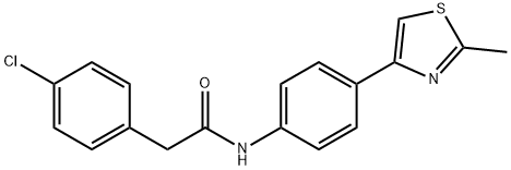 2-(4-chlorophenyl)-N-[4-(2-methyl-1,3-thiazol-4-yl)phenyl]acetamide 结构式