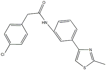 2-(4-chlorophenyl)-N-[3-(2-methyl-1,3-thiazol-4-yl)phenyl]acetamide 结构式