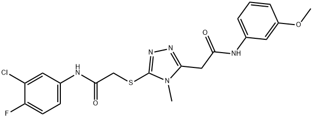 724739-64-4 2-(5-{[2-(3-chloro-4-fluoroanilino)-2-oxoethyl]sulfanyl}-4-methyl-4H-1,2,4-triazol-3-yl)-N-(3-methoxyphenyl)acetamide