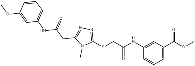 methyl 3-{[({5-[2-(3-methoxyanilino)-2-oxoethyl]-4-methyl-4H-1,2,4-triazol-3-yl}sulfanyl)acetyl]amino}benzoate,724739-76-8,结构式
