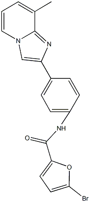 5-bromo-N-[4-(8-methylimidazo[1,2-a]pyridin-2-yl)phenyl]-2-furamide Struktur