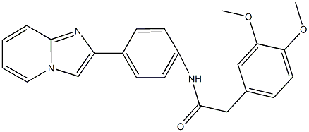 2-(3,4-dimethoxyphenyl)-N-(4-imidazo[1,2-a]pyridin-2-ylphenyl)acetamide 化学構造式