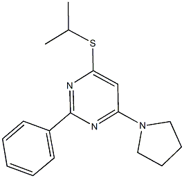 isopropyl 2-phenyl-6-(1-pyrrolidinyl)-4-pyrimidinyl sulfide Structure