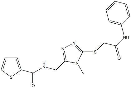 N-({5-[(2-anilino-2-oxoethyl)sulfanyl]-4-methyl-4H-1,2,4-triazol-3-yl}methyl)-2-thiophenecarboxamide|