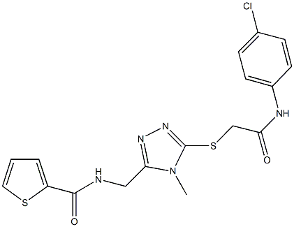 N-[(5-{[2-(4-chloroanilino)-2-oxoethyl]sulfanyl}-4-methyl-4H-1,2,4-triazol-3-yl)methyl]-2-thiophenecarboxamide Struktur