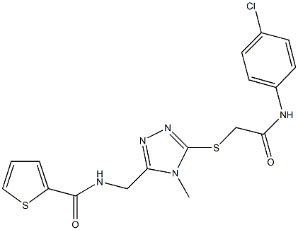 N-[(5-{[2-(4-chloroanilino)-2-oxoethyl]sulfanyl}-4-methyl-4H-1,2,4-triazol-3-yl)methyl]-2-thiophenecarboxamide Structure