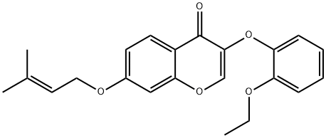 3-(2-ethoxyphenoxy)-7-[(3-methyl-2-butenyl)oxy]-4H-chromen-4-one Structure