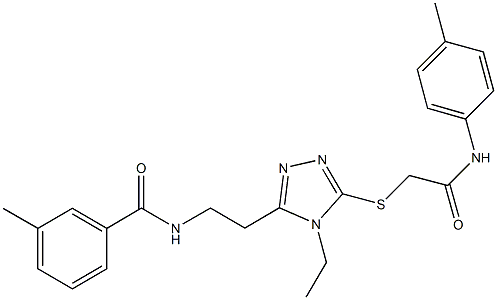 N-[2-(4-ethyl-5-{[2-oxo-2-(4-toluidino)ethyl]sulfanyl}-4H-1,2,4-triazol-3-yl)ethyl]-3-methylbenzamide Structure