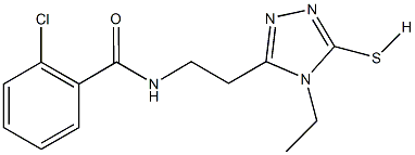 2-chloro-N-[2-(4-ethyl-5-sulfanyl-4H-1,2,4-triazol-3-yl)ethyl]benzamide 结构式