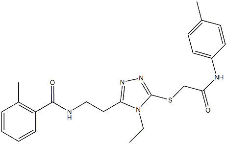 N-[2-(4-ethyl-5-{[2-oxo-2-(4-toluidino)ethyl]sulfanyl}-4H-1,2,4-triazol-3-yl)ethyl]-2-methylbenzamide Structure