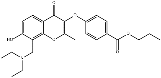 propyl 4-({8-[(diethylamino)methyl]-7-hydroxy-2-methyl-4-oxo-4H-chromen-3-yl}oxy)benzoate Structure