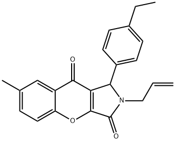 2-allyl-1-(4-ethylphenyl)-7-methyl-1,2-dihydrochromeno[2,3-c]pyrrole-3,9-dione Struktur