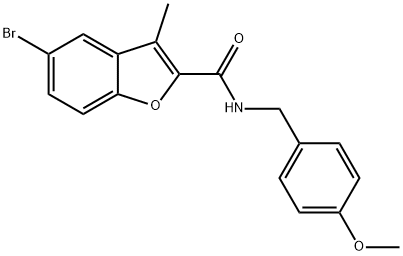 5-bromo-N-(4-methoxybenzyl)-3-methyl-1-benzofuran-2-carboxamide Structure