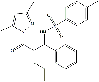 N-{2-[(3,5-dimethyl-1H-pyrazol-1-yl)carbonyl]-1-phenylpentyl}-4-methylbenzenesulfonamide Structure